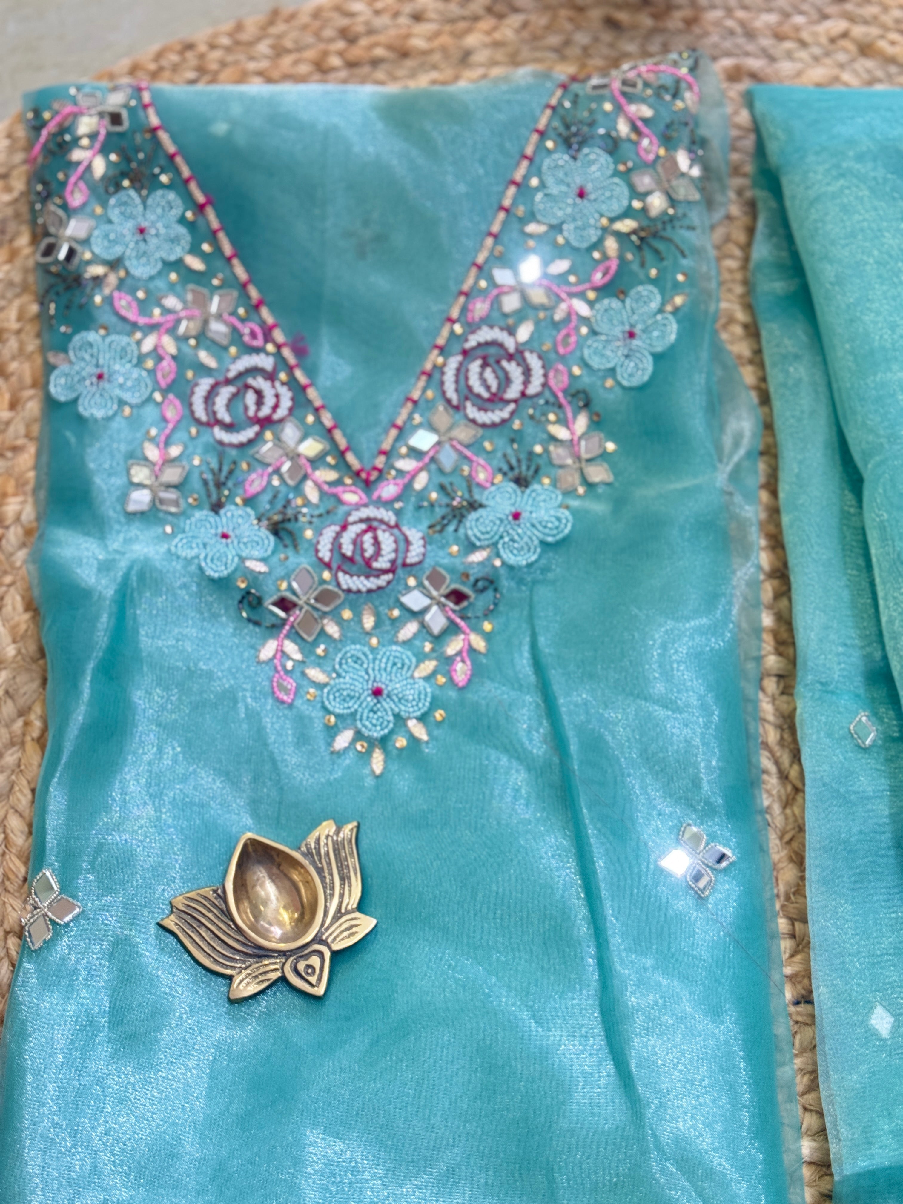 Organza kurta and dupatta set