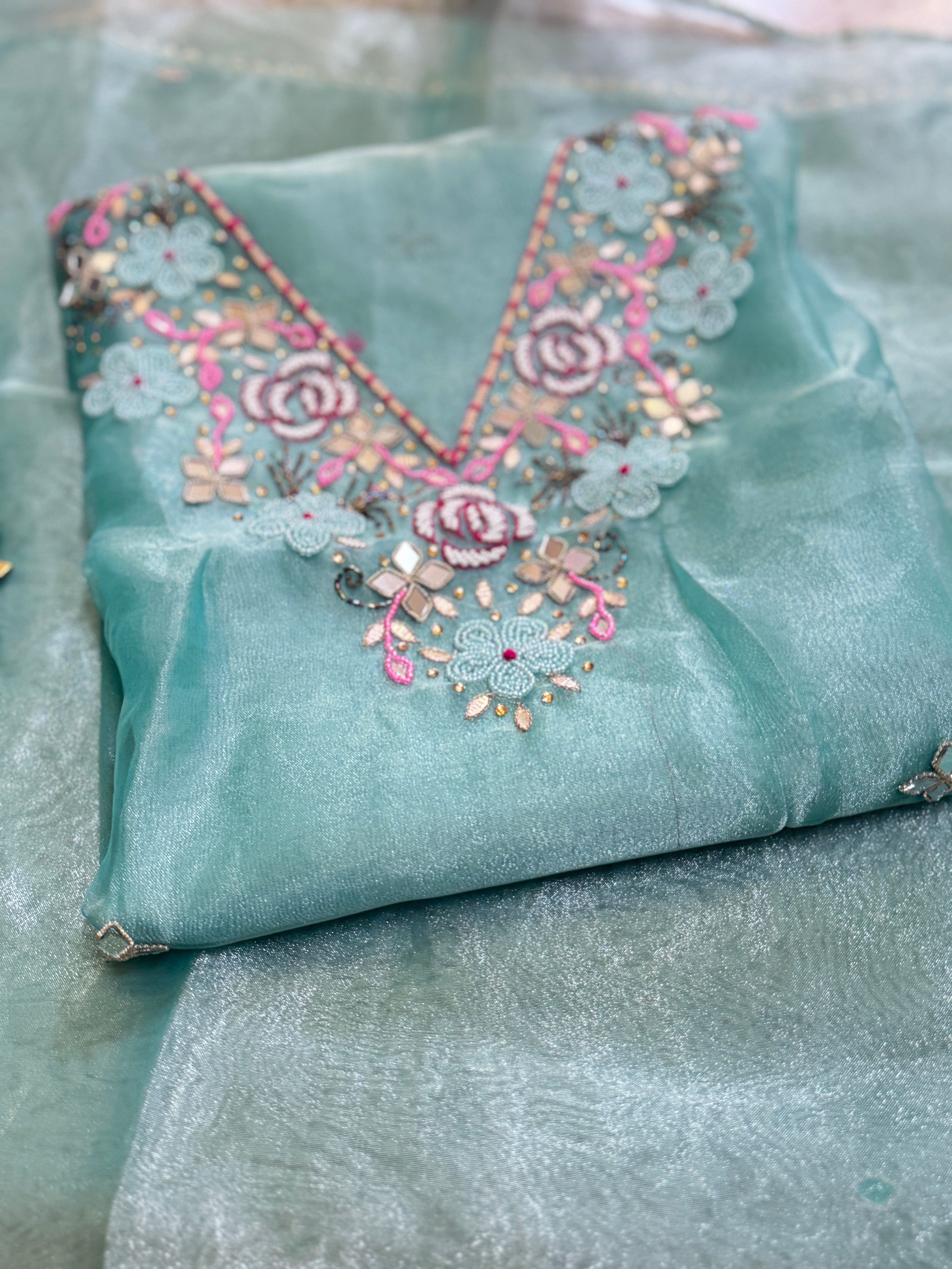 Organza kurta and dupatta set