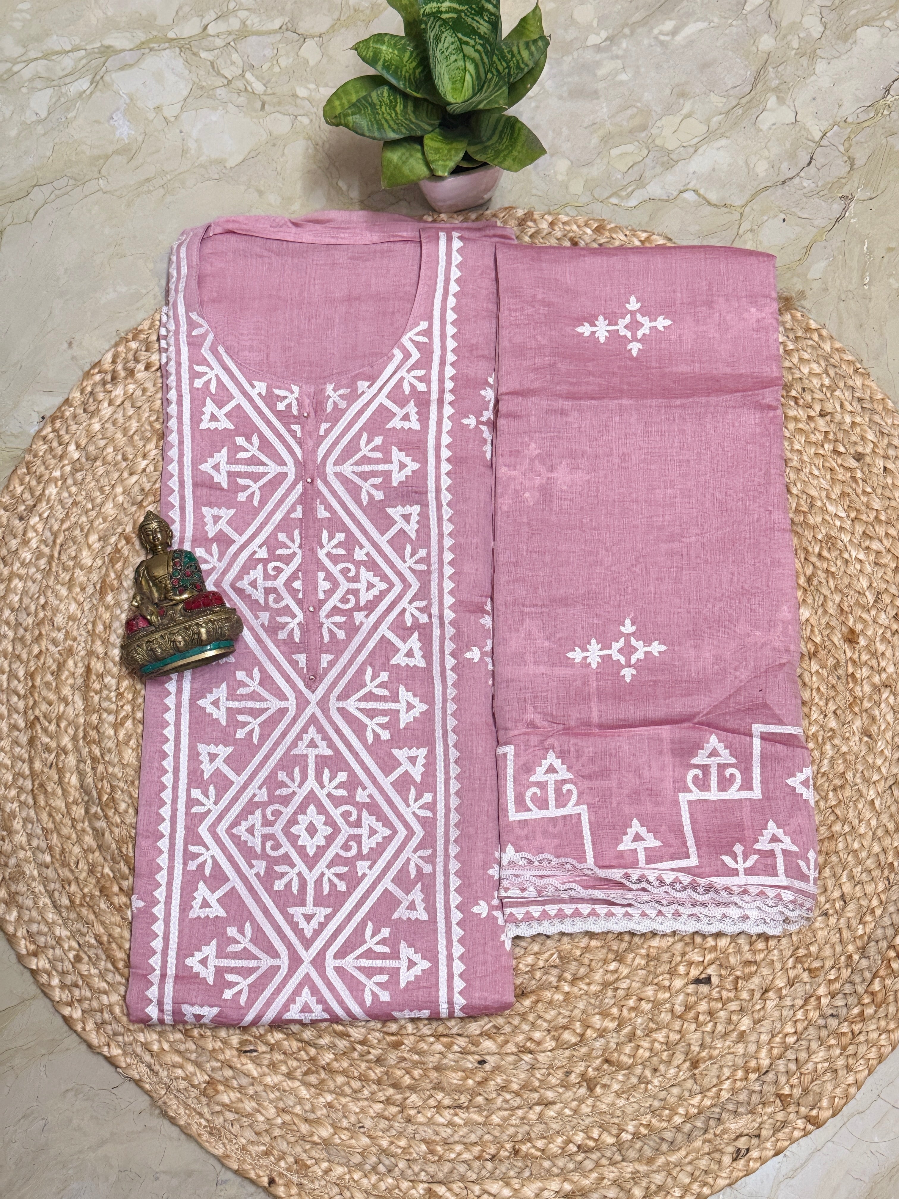 Fine Mul Chanderi 3 piece suit