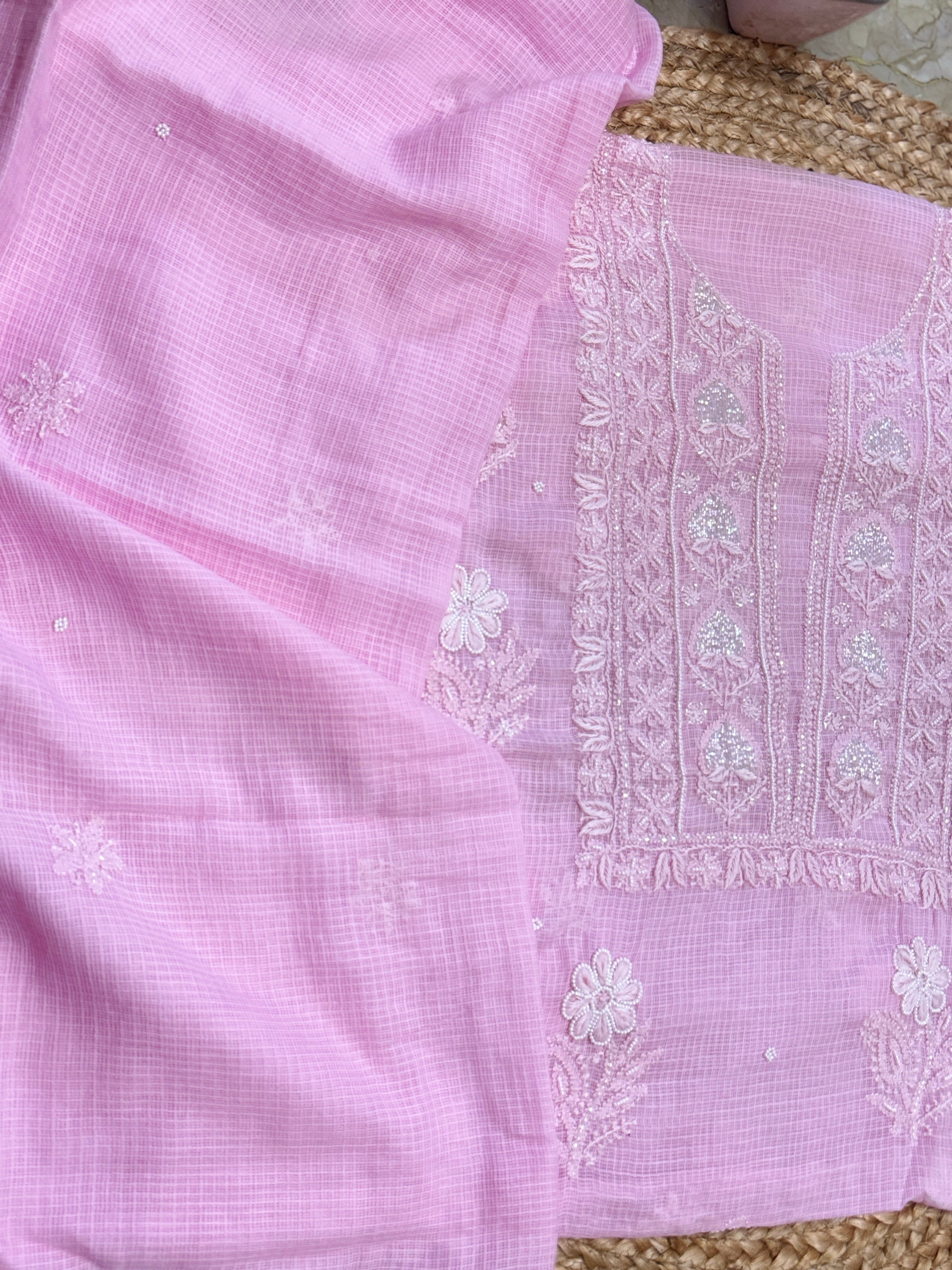 Kota doriya suits with Chikankari work