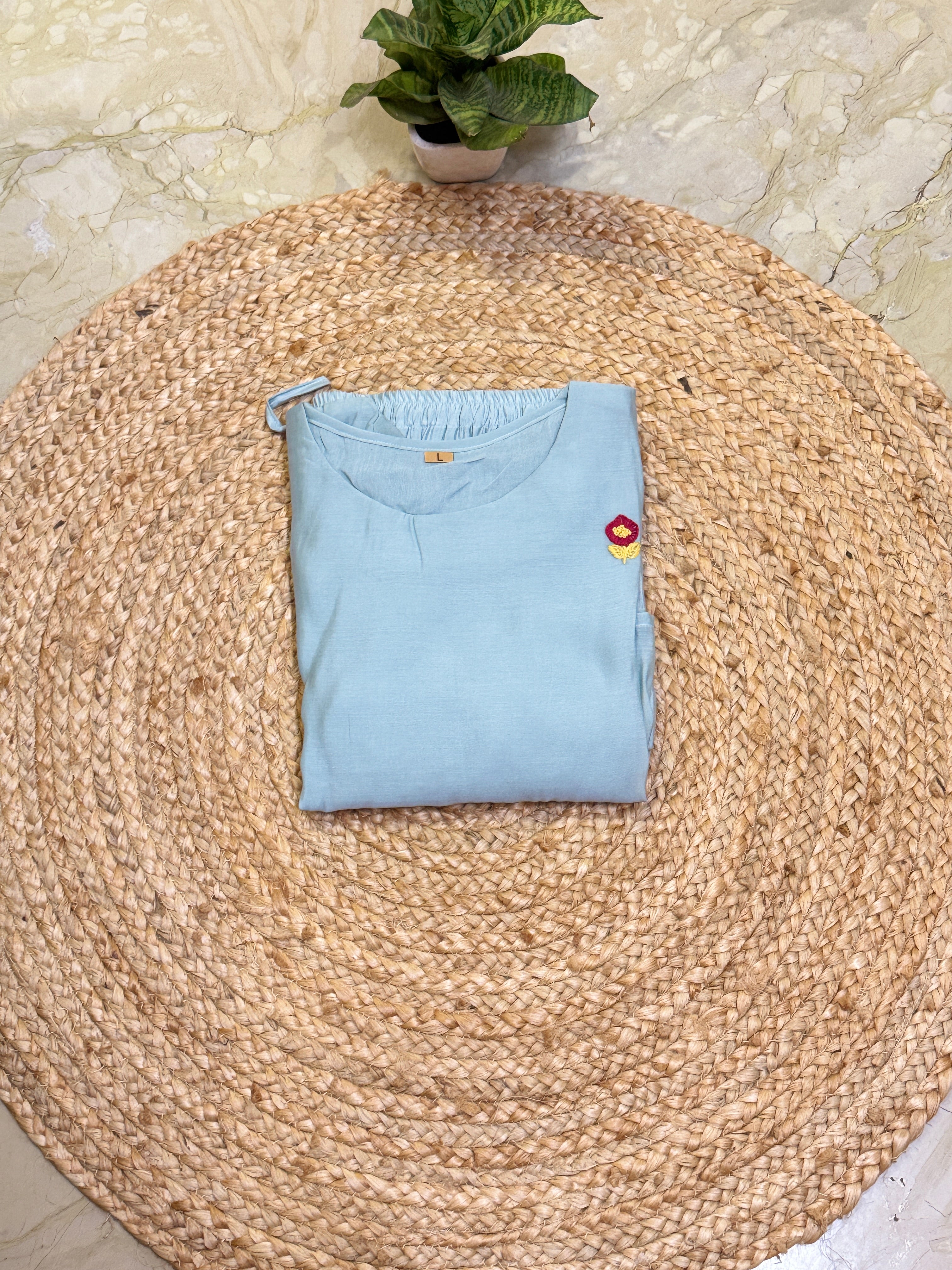 Pure muslin cotton silk cord set