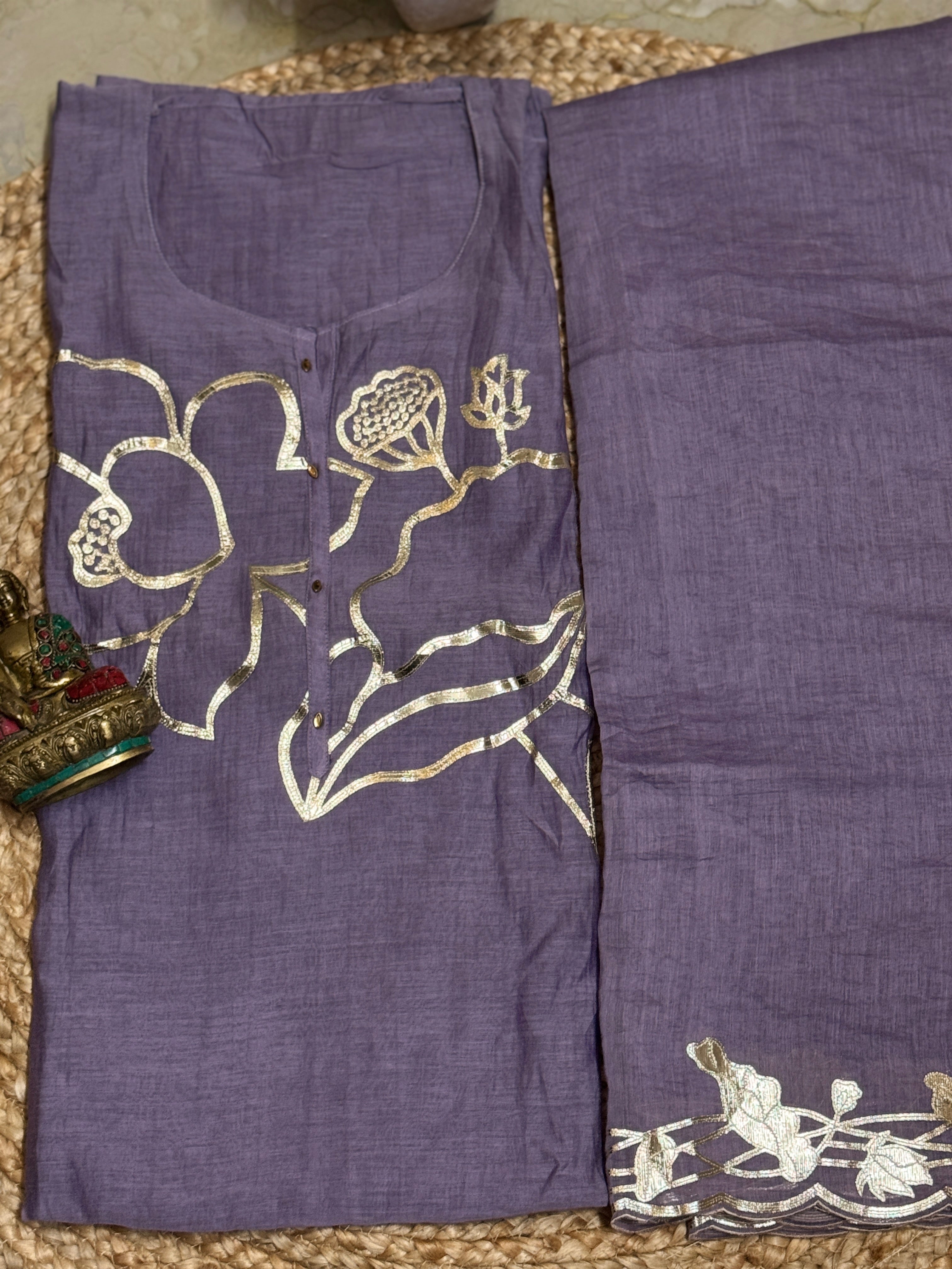 Mul Chanderi premium 3 piece suit