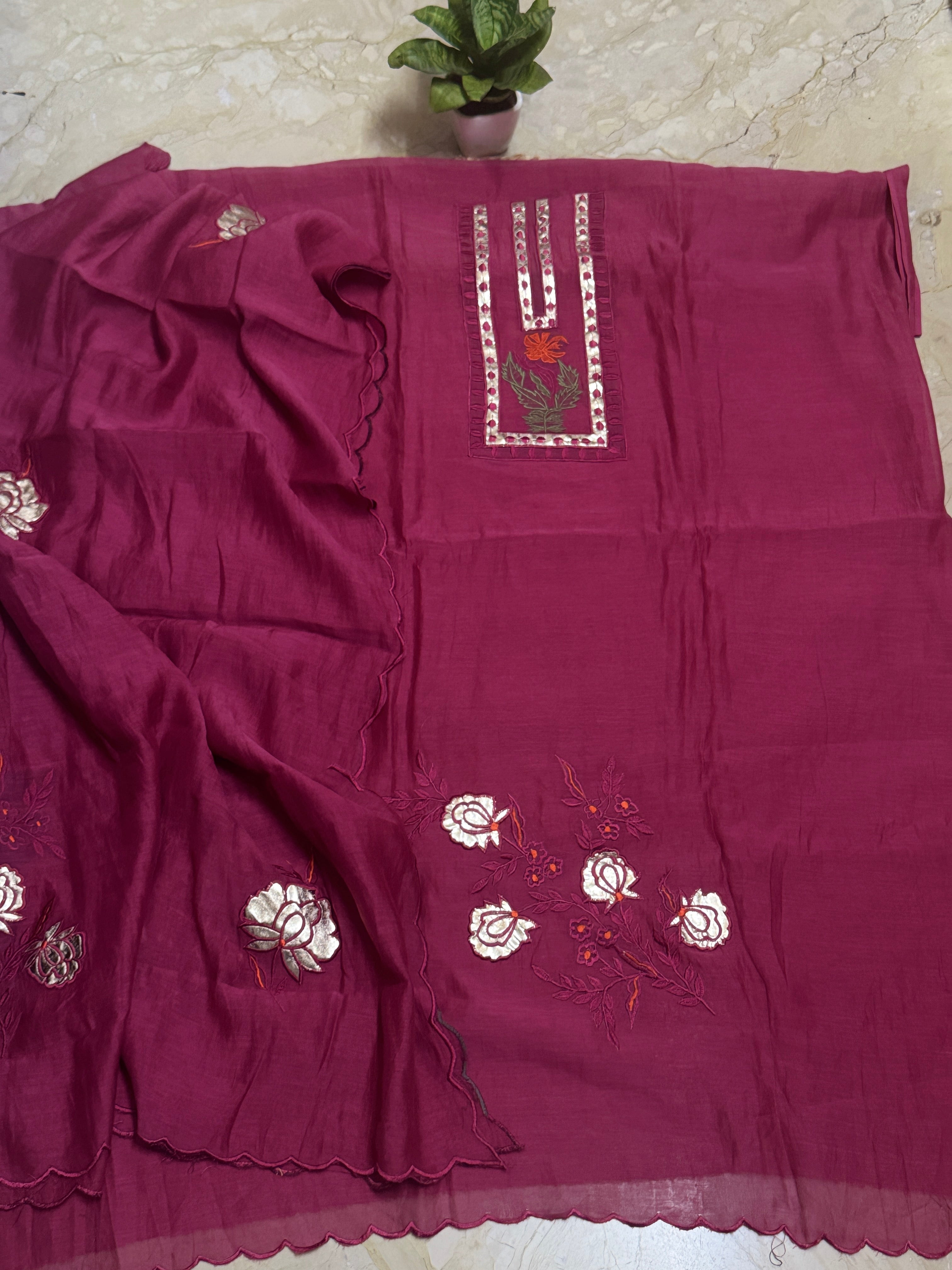 Mul Chanderi 3 piece suit