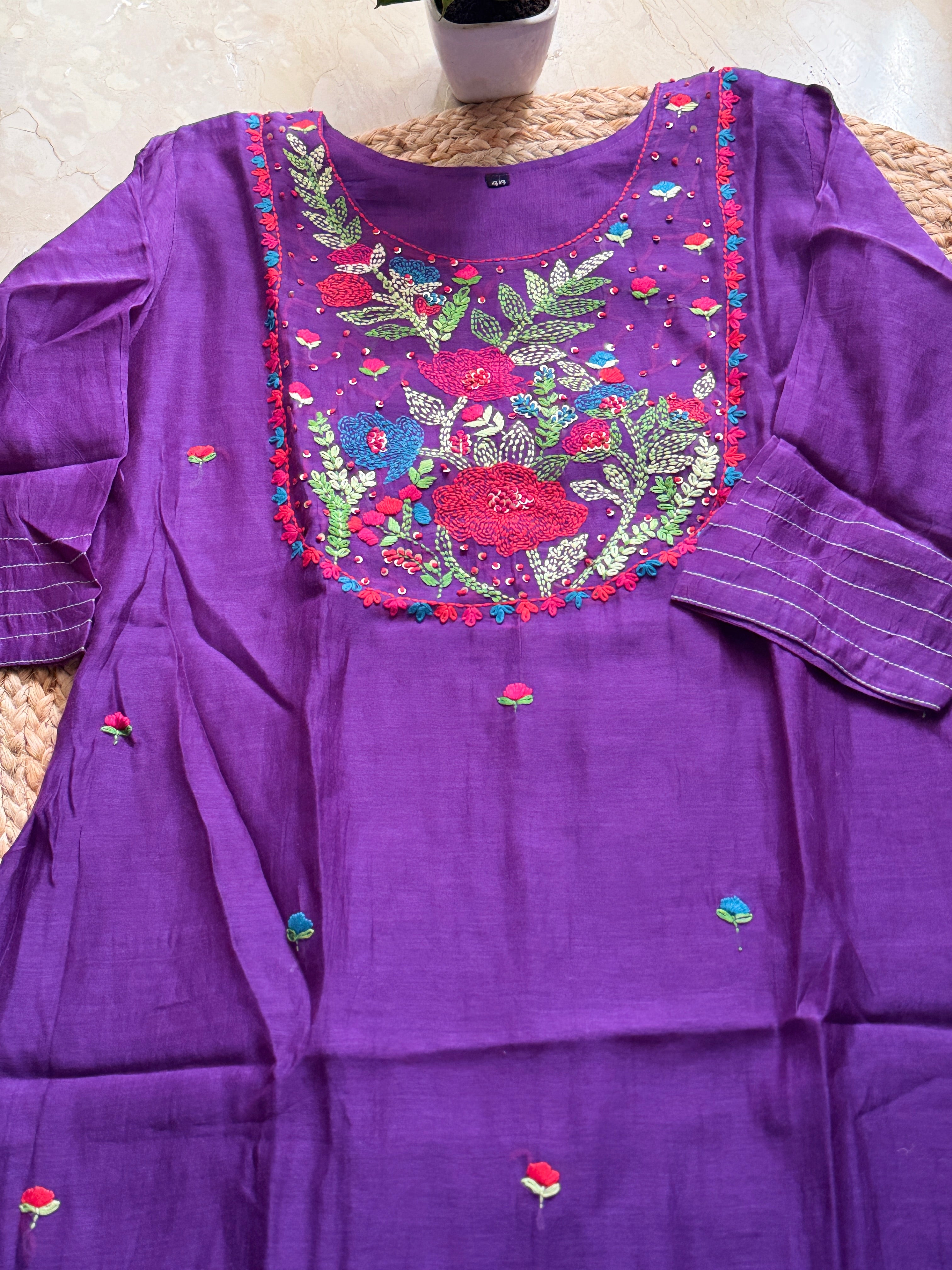 Pure mul chanderi cotton kurta