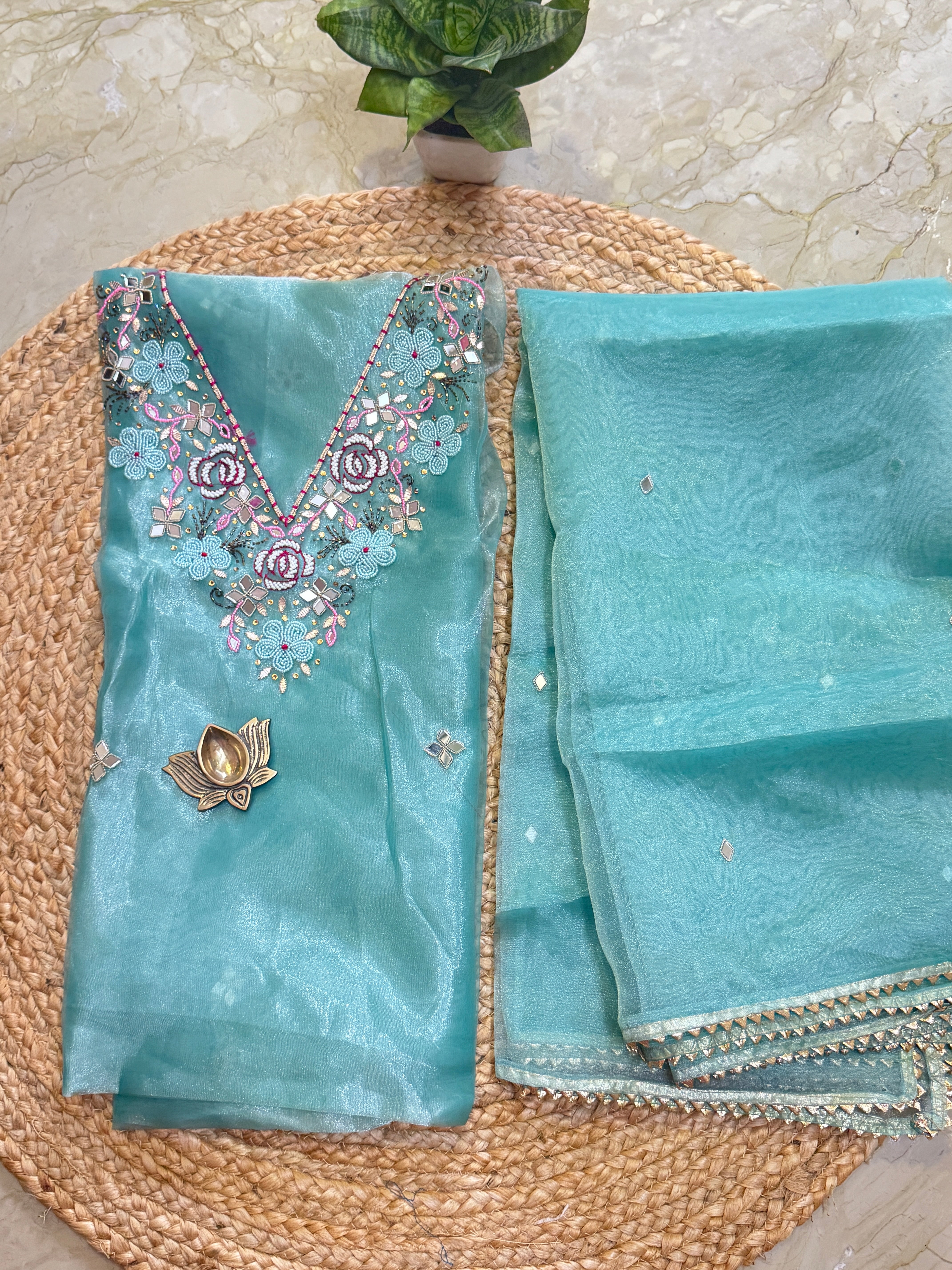 Organza kurta and dupatta set