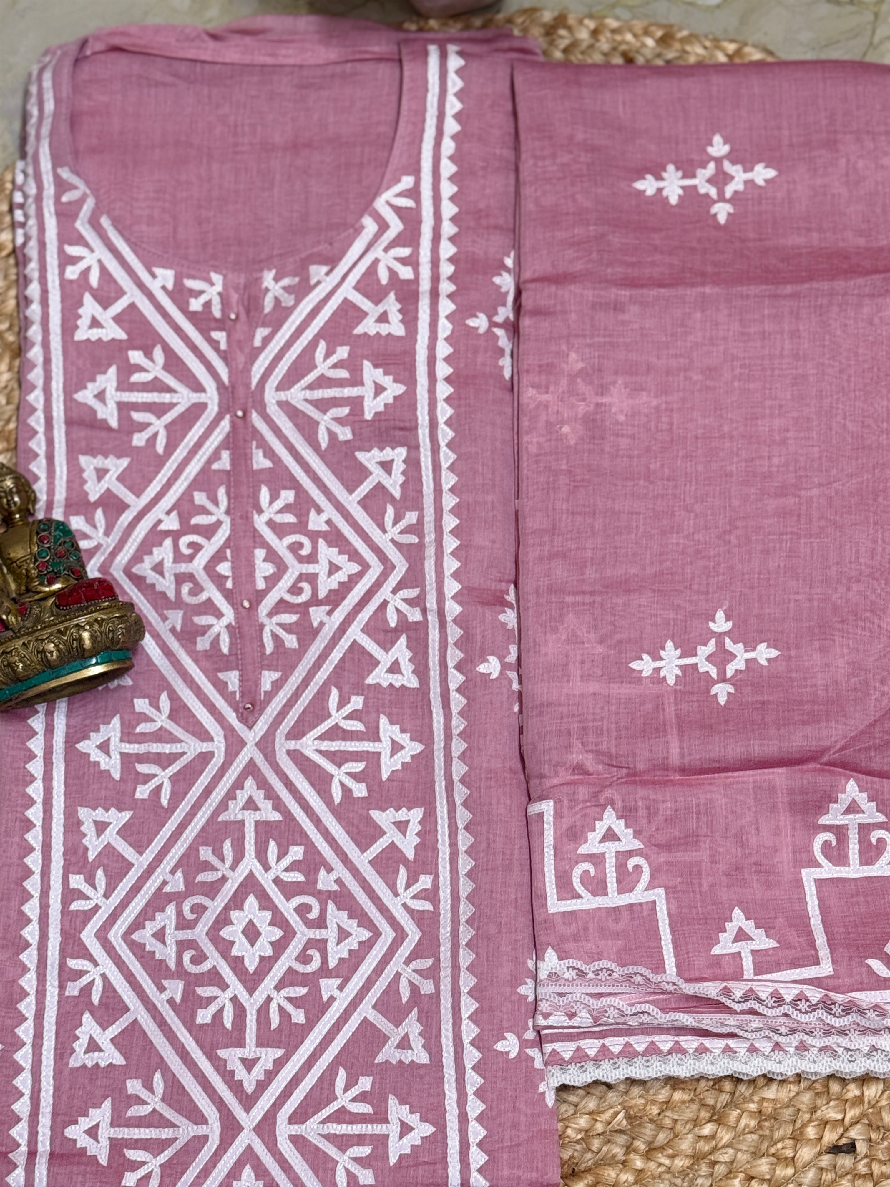 Fine Mul Chanderi 3 piece suit