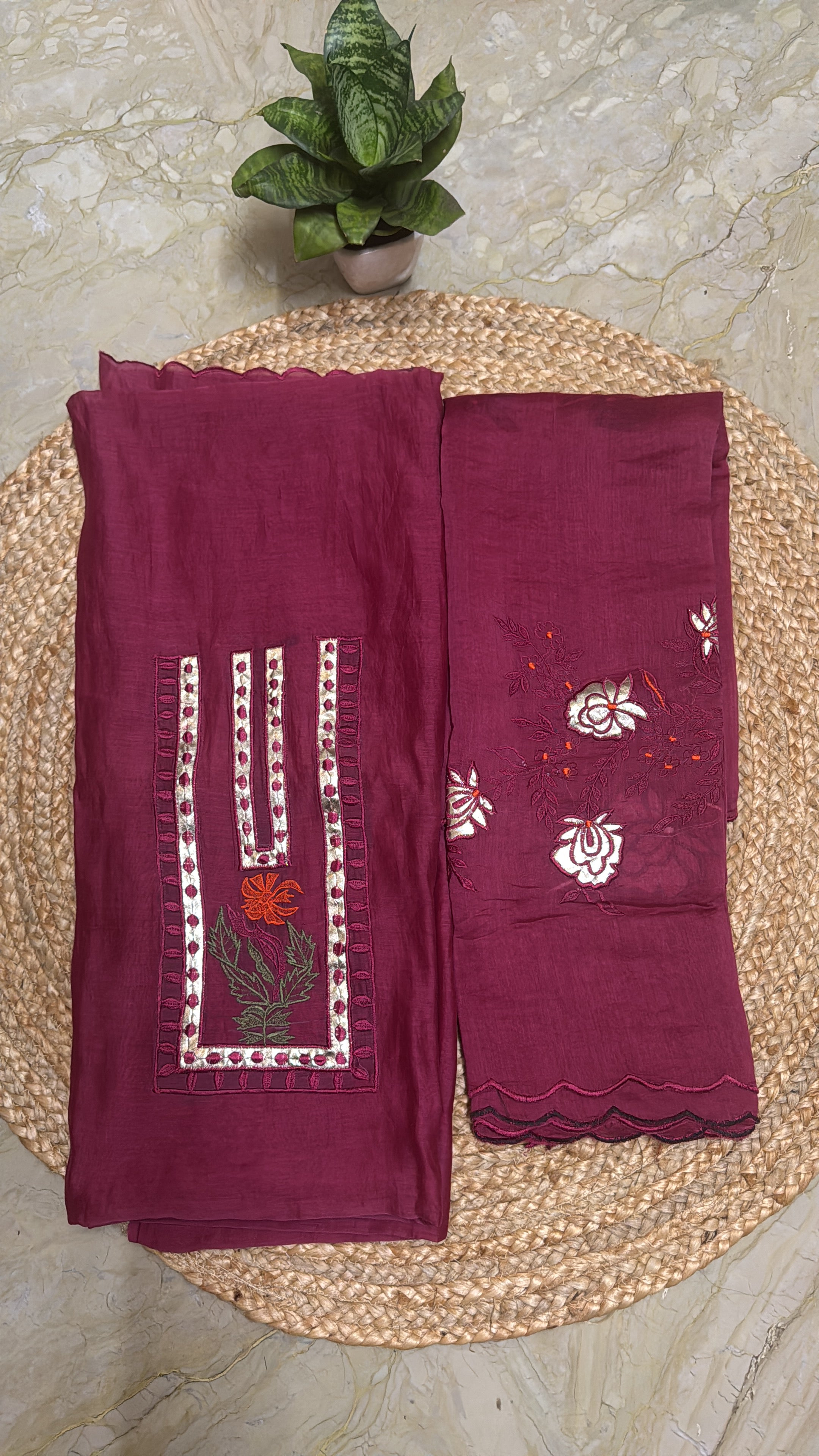 Mul Chanderi 3 piece suit