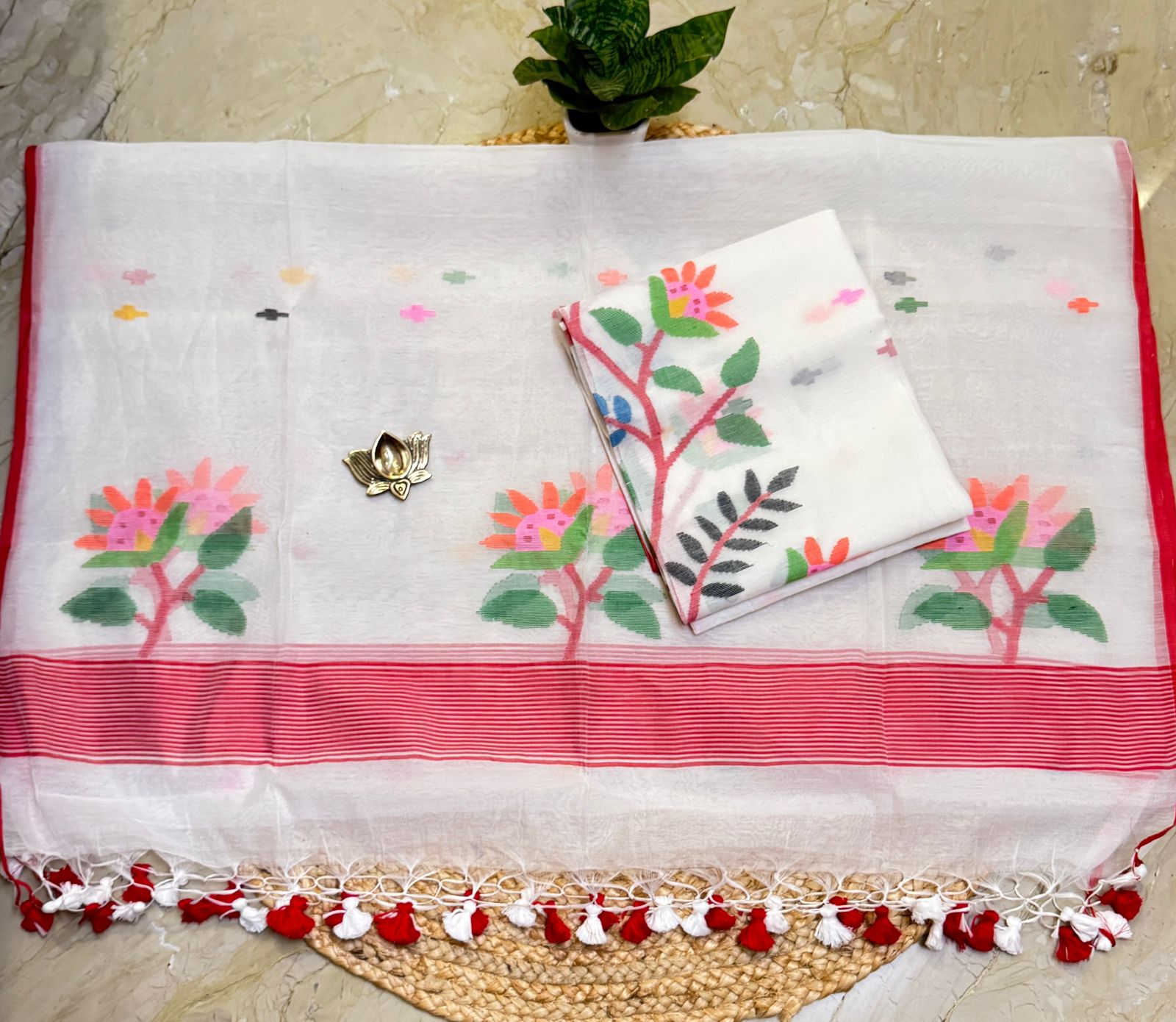 Muslin jamdani top dupatta