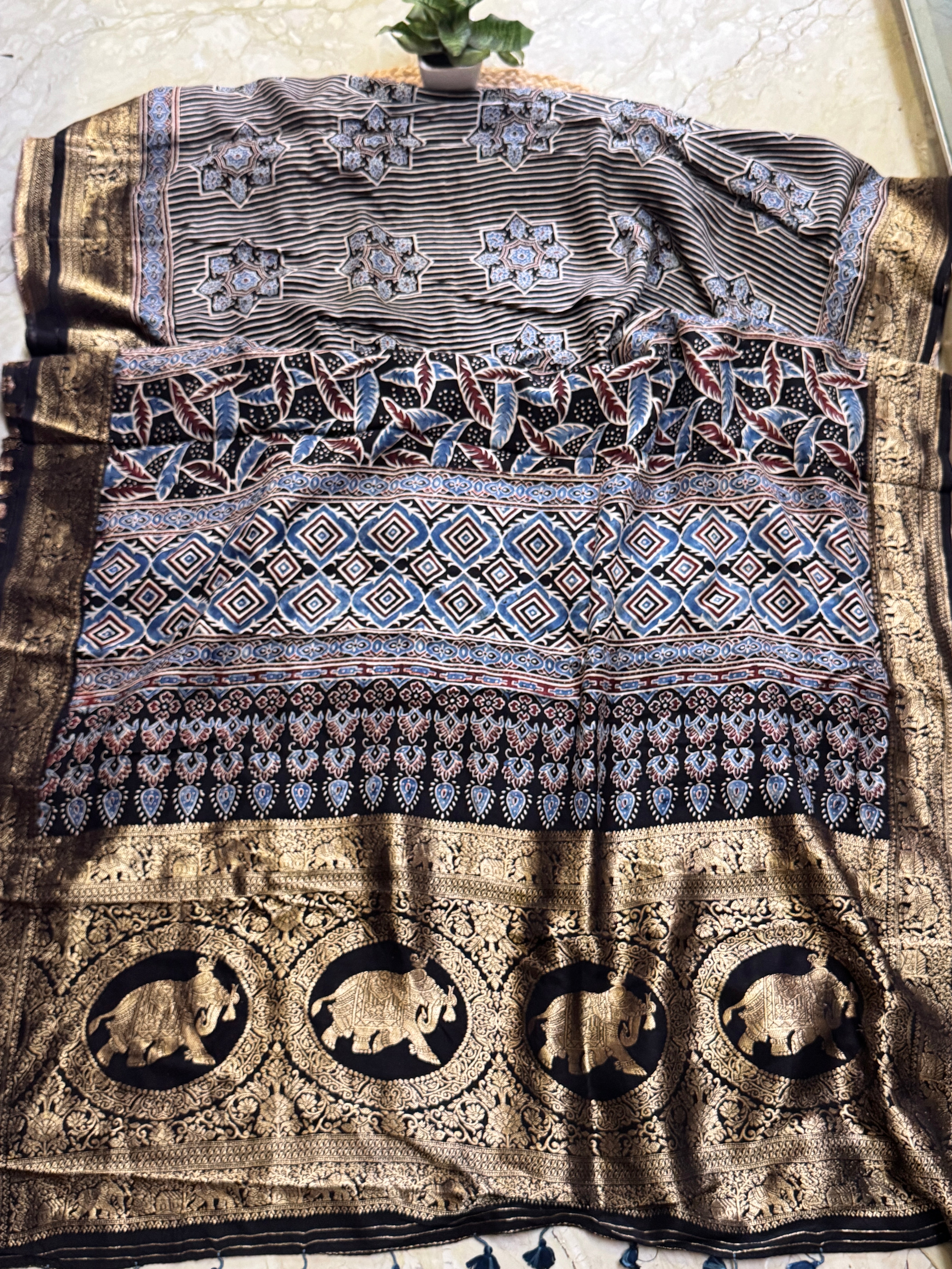 Pure Dolasilk Ajarakh saree