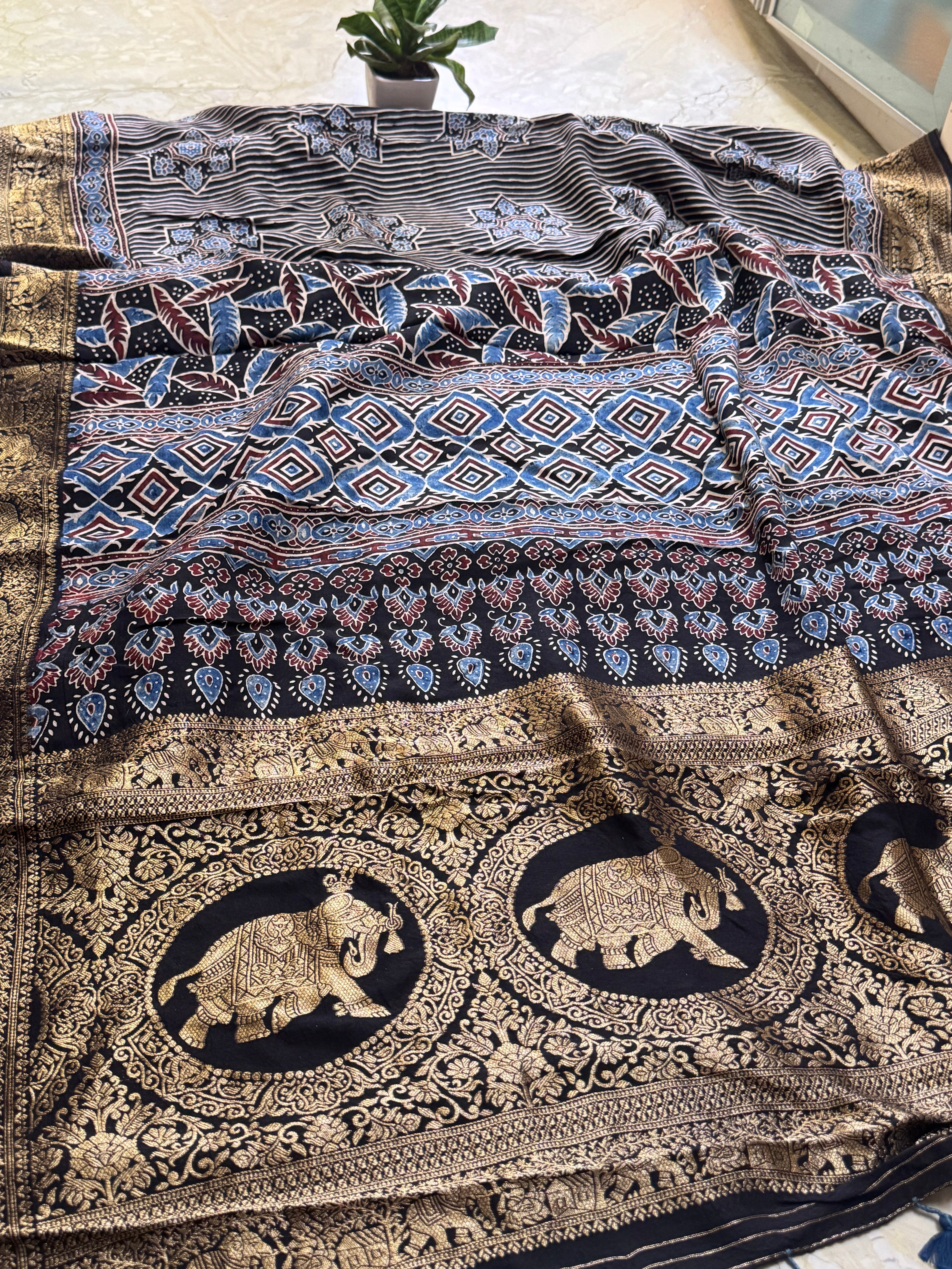 Pure Dolasilk Ajarakh saree