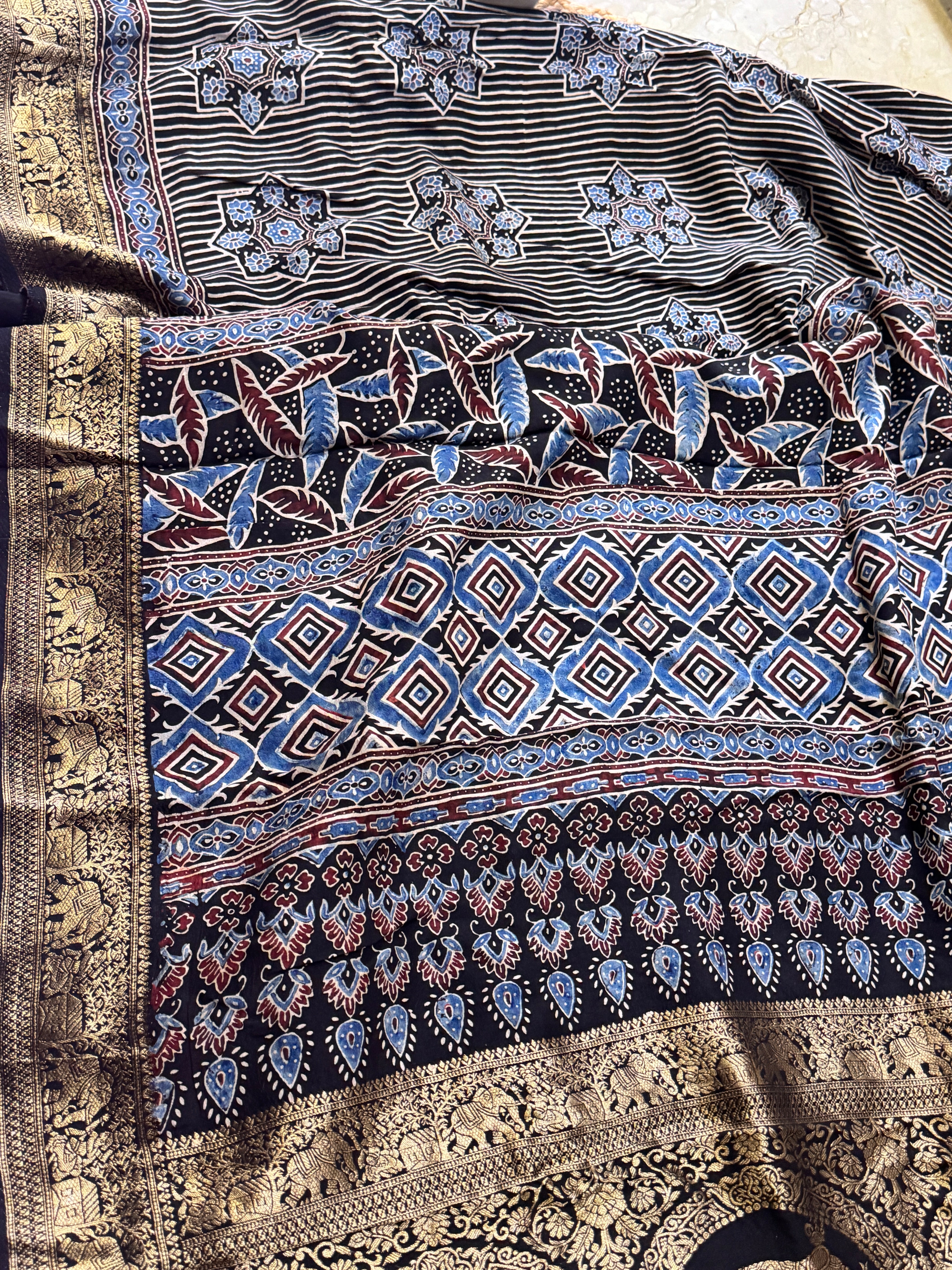 Pure Dolasilk Ajarakh saree