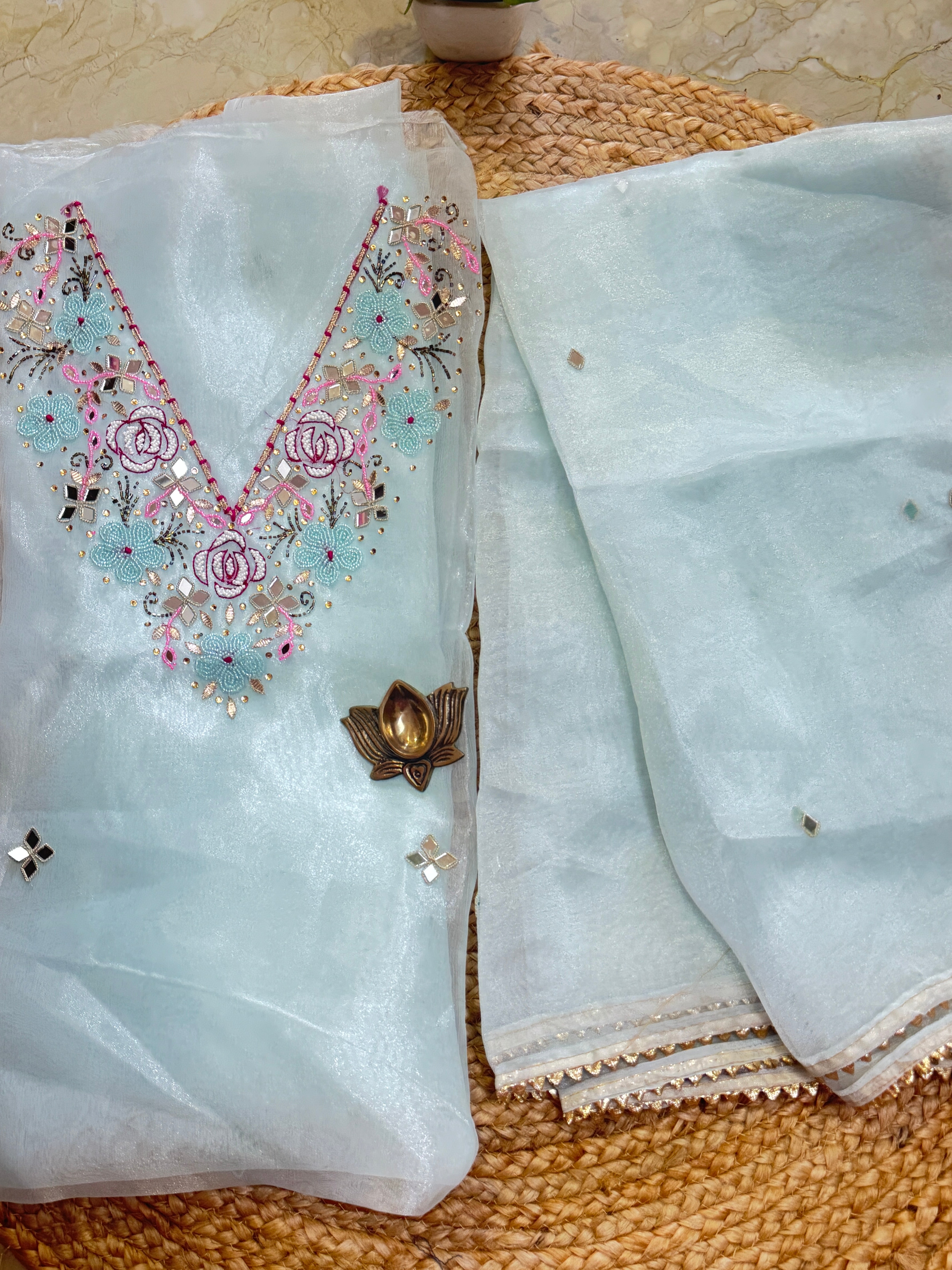 Organza kurta and dupatta set