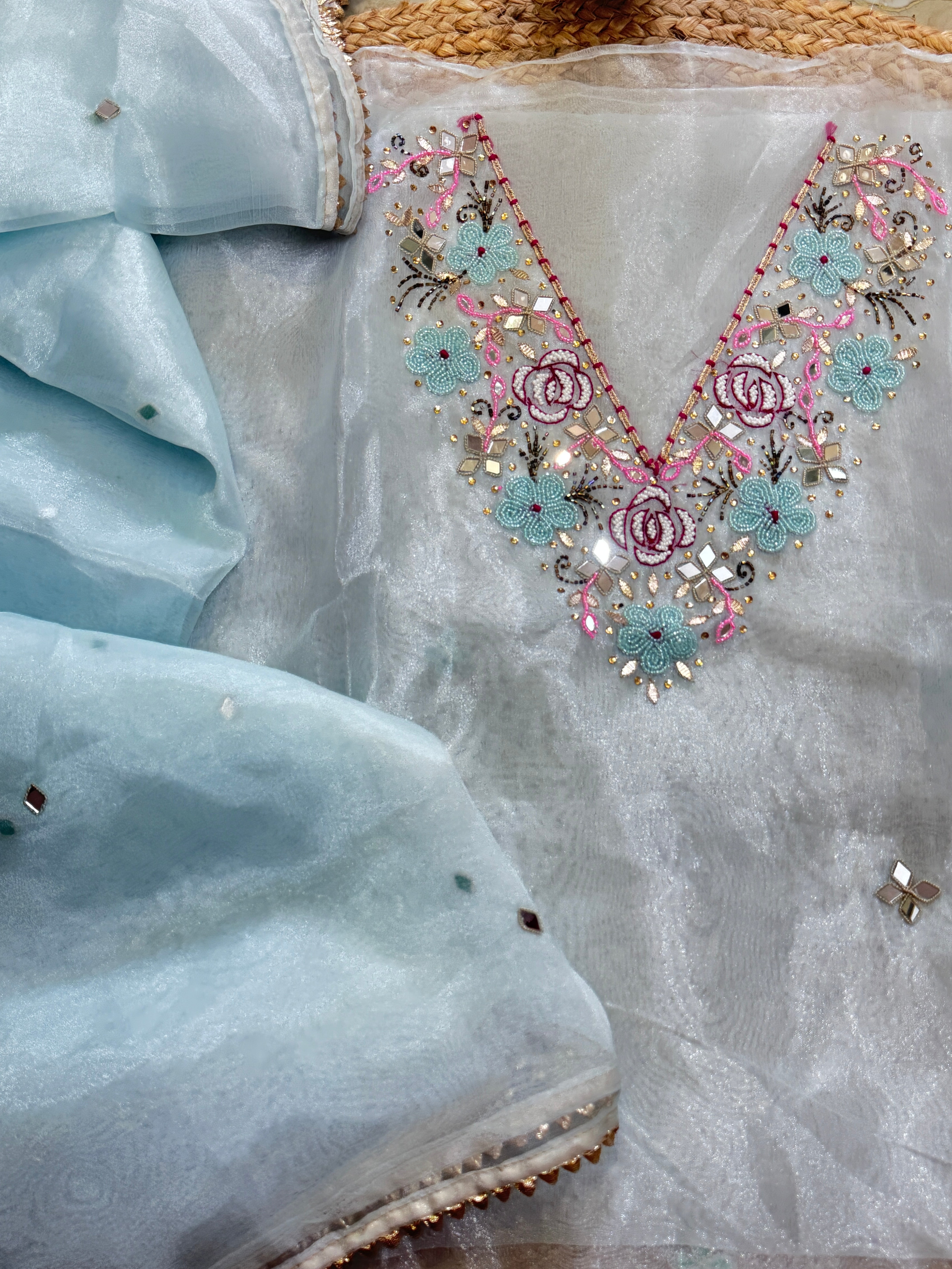 Organza kurta and dupatta set